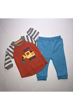 Kepçe Desenli 2'li Takım-erkek