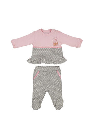 Kız Bebek Ekru Tavşanlı 2'li Takım Tkk5036