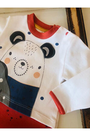 %100 Pamuklu Kiremit Renk Erkek Bebek Penye Tulum