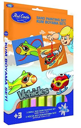 Eğitici ve Eğlenceli Kum Boyama Seti-Red Castle Uçak & Helikopter DS-207