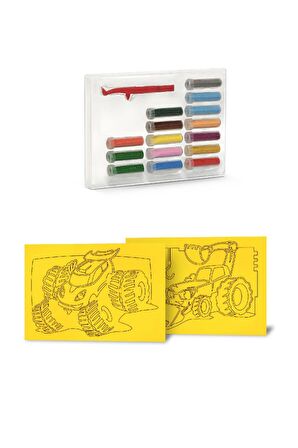 Eğitici ve Eğlenceli Kum Boyama Seti-Red Castle Araba & Kepçe DS-208