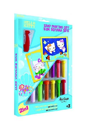 Hello Kitty Dalgıç Eğitici ve Eğlenceli Kum Boyama Seti 2in1-Red Castle DS-21