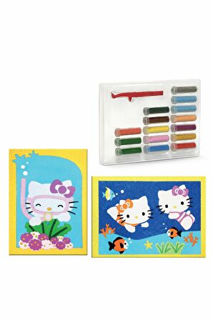 Hello Kitty Dalgıç Eğitici ve Eğlenceli Kum Boyama Seti 2in1-Red Castle DS-21