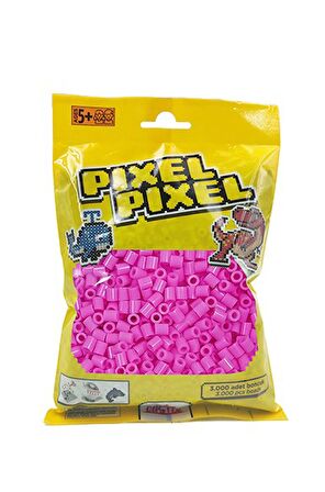 3000 Adet Midi Boncuk Açık Pembe-Pixel Pixel PPB-3000-21