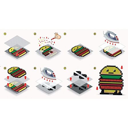 Pixel Pixel Boncuk Etkinlik Seti-Fastfood BBU29-03