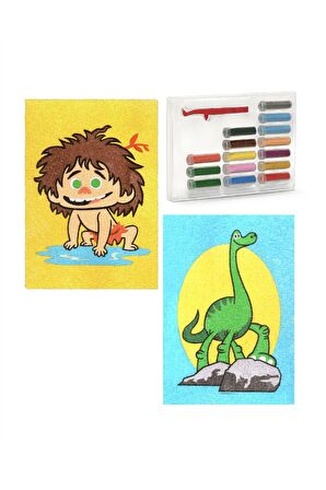 Eğitici ve Eğlenceli Kum Boyama Seti Disney İyi Bir Dinozor Spot & Arlo DS-24