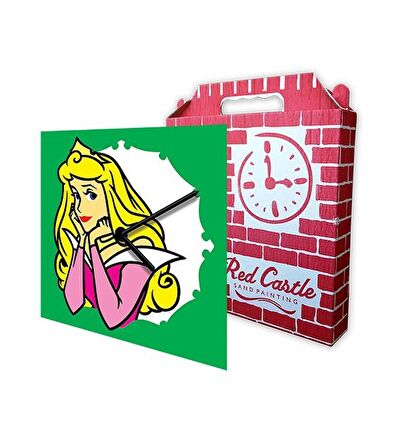 Disney Aurora Saat (Clock) Kum Boyama Seti-Red Castle S-0018