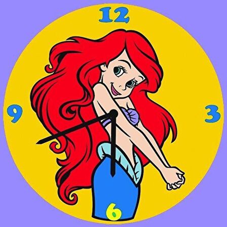 Disney Ariel Mermaid Saat (Clock) Kum Boyama Seti-Red Castle S-0007