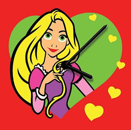 Disney Rapunzel Saat (Clock) Kum Boyama Seti-Red Castle S-0013