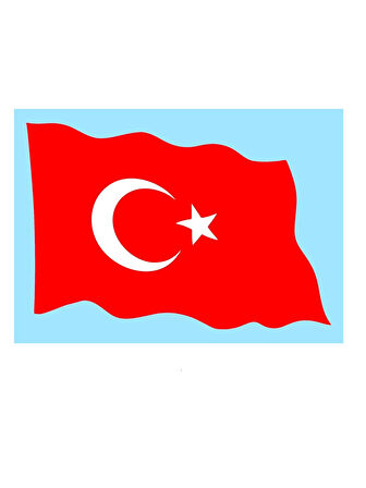 TÜRK BAYRAĞI KUM BOYAMA KARTI JUMBO 5 ADET (33X47cm)