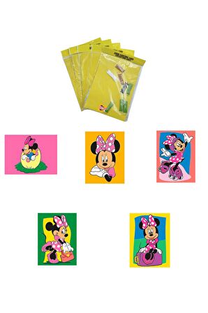 Disney Minnie&Mickey, 10 Adet Büyük Boy A4, Kız-Erkek Kum Boyama Kartı Seti-Red Castle KB-D-104