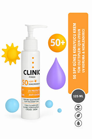 Güneşe Karşı Koruma Kremi 50 Spf Tüm Ciltlere Uygundur - 125 ML