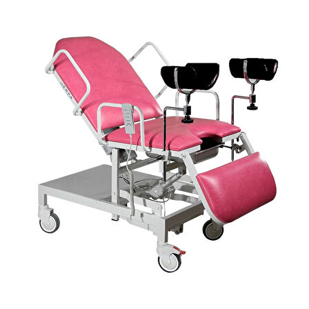 Jinekolojik Muayene Masası | Motorlu Ayarlanabilir Yükseklik, Trendelenburg ve Sırt Açısı, ABS Tekerli E-222