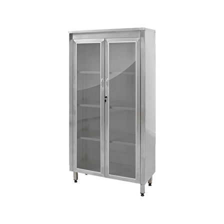 Paslanmaz Çelik Ameliyathane Alet ve İlaç Dolabı Hijyenik, Dayanıklı, Kilitlenebilir Medikal Dolap E-107