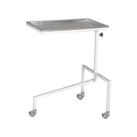 Mayo Masası | Yükseklik Ayarlı, Antibakteriyel Boyalı, Paslanmaz Üst Tablalı E-275