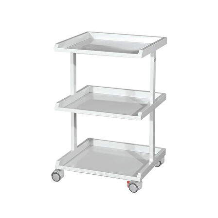 Cihaz Arabası | Antibakteriyel Boyalı, Üç Katlı, Antistatik Tekerlekli E-230/A