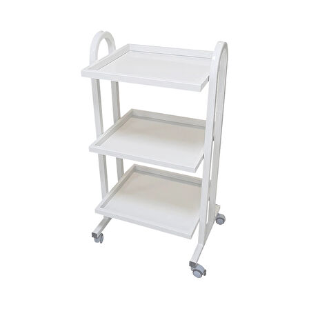 Cihaz Arabası | Antibakteriyel Boyalı, Üç Katlı Metal Gövde, Antistatik Tekerlekli E-230/B
