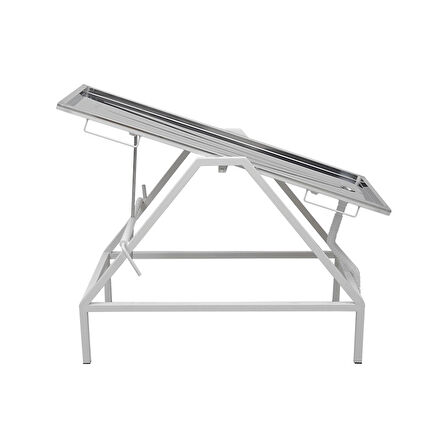 Veteriner Masası | İki Yöne Eğim Ayarlı, Atık Giderli, Sabit Ayaklı Paslanmaz Tabla E-279