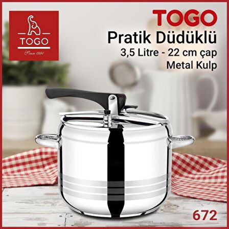 Togo Pratik Düdüklü Tencere 3,5 lt TOGO-672