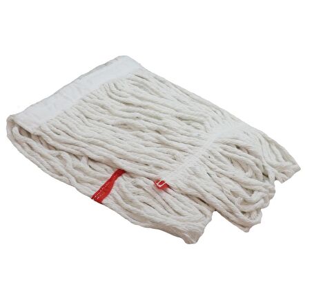 Dar Yedek Islak Mop Paspas Ucu Başlığı Püskül -17 Cm. -Pamuklu -350 Gram. -Beyaz - 5 Adet