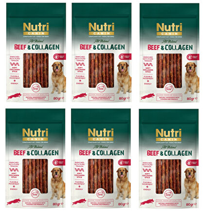 Nutri Canin Sığır Etli ve Kolajenli Tahılsız Köpek Et Ödülü 80 Gr. X 6 Adet