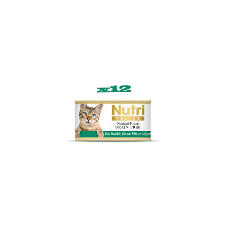 Tahılsız Ton Balıklı & Tavuk Etli & Ciğerli Yaş Kedi Maması 85 gr x 12 Adet