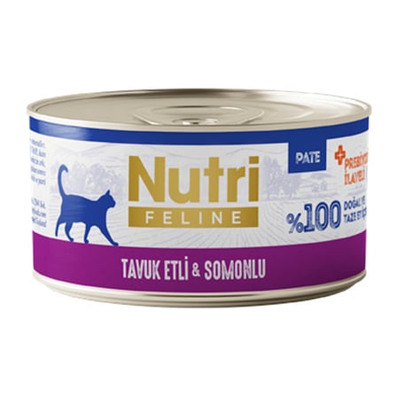 Nutri Feline Adult Pate 70Gr Tavuk Etli & Somonlu 6 Adet Yaş Yetişkin Kedi Maması
