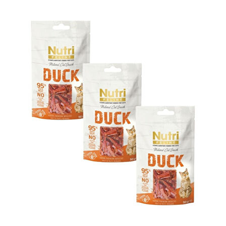 Nutri Feline Tahılsız Ördek Etli Doğal Kedi Ödülü 50 gr x 3 Adet