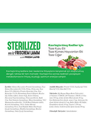 10 Kg Sterilised Kuzu Etli Kuru Kedi Maması