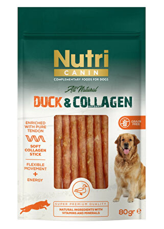 Nutri Canin Ördek Etli ve Kolajenli Tahılsız Köpek Et Ödülü 80 Gr.