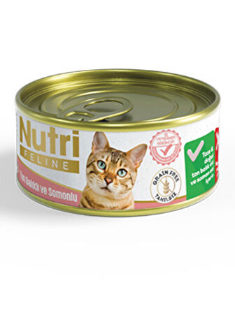 Nutri Feline 85Gr Ton Balıklı Somonlu 32Adet Yaş Kedi Maması