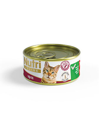 Nutri Feline 85Gr Sığır Etli Tahılsız 12Adet Yaş Kedi Maması