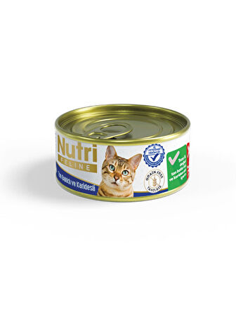 Nutri Feline 85Gr Ton Balıklı Karidesli Tahılsız 24Adet Yaş Kedi Maması