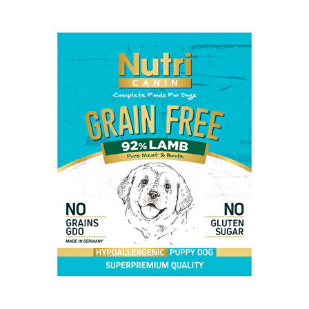 Nutri Canin 400Gr %92 Kuzu Etli Tatlı Patatesli HipoAlerjenik Tahılsız 12Adet Yavru Yaş Köpek Maması