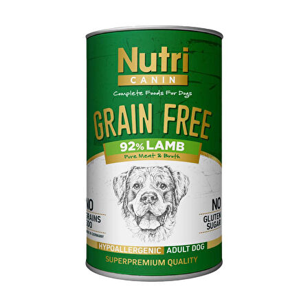 Nutri Canin 400Gr %92 Kuzu Etli Tatlı Patatesli Hipo Alerjenik Tahılsız 12Adet Yaş Köpek Maması