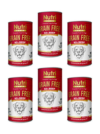 Nutri Canin 400Gr %92 Sığır Etli Tatlı Patatesli Hipo Alerjenik Tahılsız 6Adet Yaş Köpek Maması