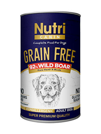 Nutri Canin 400Gr %92 Yaban Domuz Etli Tatlı Patates HipoAlerjenik Tahılsız 12Adet Yaş Köpek Maması