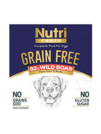 Nutri Canin 400Gr %92 Yaban Domuz Etli Tatlı Patates HipoAlerjenik Tahılsız 12Adet Yaş Köpek Maması