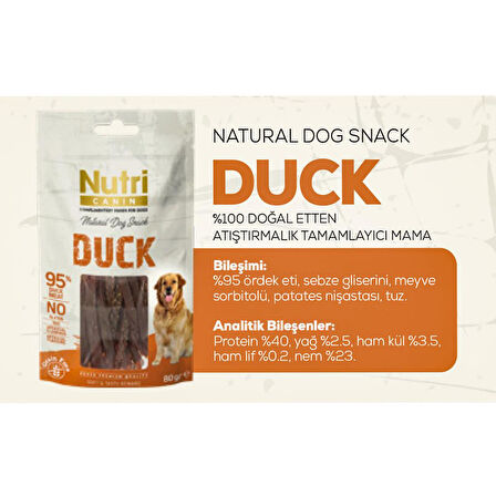 Nutri Canin 80Gr %100 Doğal Etten Natural Dog Snack Ördek Etli Atıştırmalık 1Adet Köpek Ödülü 