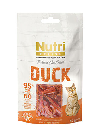 Nutri Feline 50Gr %100 Doğal Etten Natural Cat Snack Ördek Etli Atıştırmalık 1Adet Kedi Ödülü 