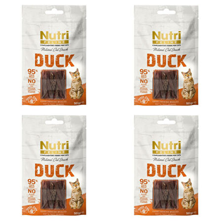 Nutri Feline 50Gr %100 Doğal Etten Natural Cat Snack Ördek Etli Atıştırmalık 4Adet Kedi Ödülü 