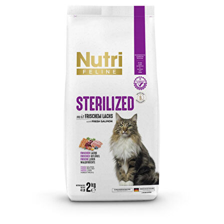 Nutri Feline 2Kg Yetişkin Somon Etli Adult Sterilized Kedi Maması