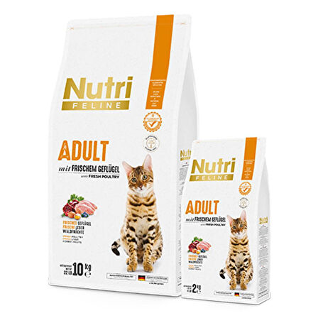 Nutri Feline 10Kg Yetişkin Tavuk Etli Adult Kedi Maması