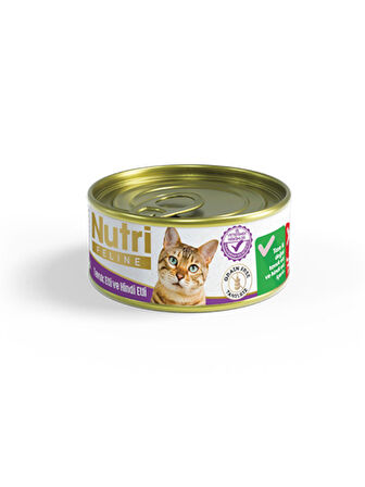 Nutri Feline 85Gr Tavuk Etli Hindi Etli Tahılsız 32Adet Yaş Kedi Maması