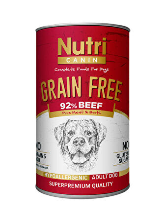 Nutri Canin %92 Sığır Etli 400Gr Tahılsız Yaş Maması