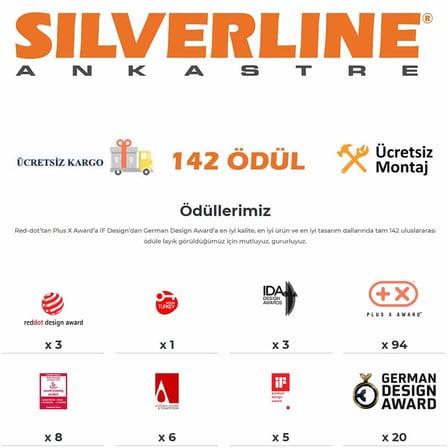 SilverLine 3457 Soho Gri 60cm Davlumbaz