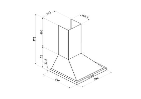 Silverline 2240 Conic Duvar Tipi 60 CM Davlumbaz Siyah 