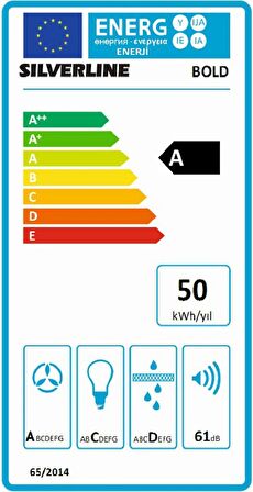 Silverline 3472 Bold Cam Duvar Tipi 80 CM Davlumbaz Gri