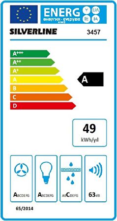 Silverline 3457 Soho Duvar Tipi 60 CM Davlumbaz Beyaz