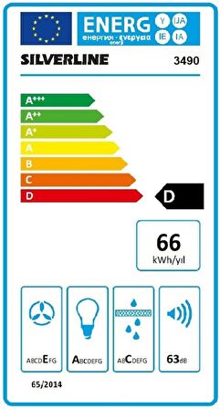 Silverline 3490 Oslo Duvar Tipi Davlumbaz 60 CM Siyah